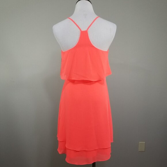 Nwt Gianni Bini Tiered Dress 2 Womens Sleeveless Unique Vibrant Dopamine - Picture 7 of 11